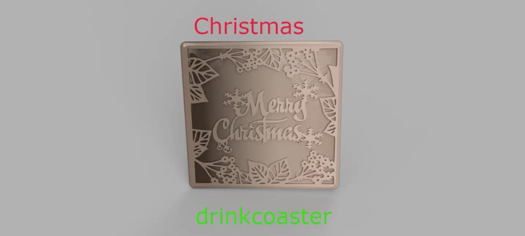 A Christmas coaster, perfect for the holidays!