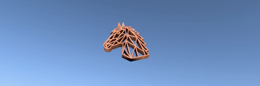 A beautiful 3D model a key chain in the shape of a horse
