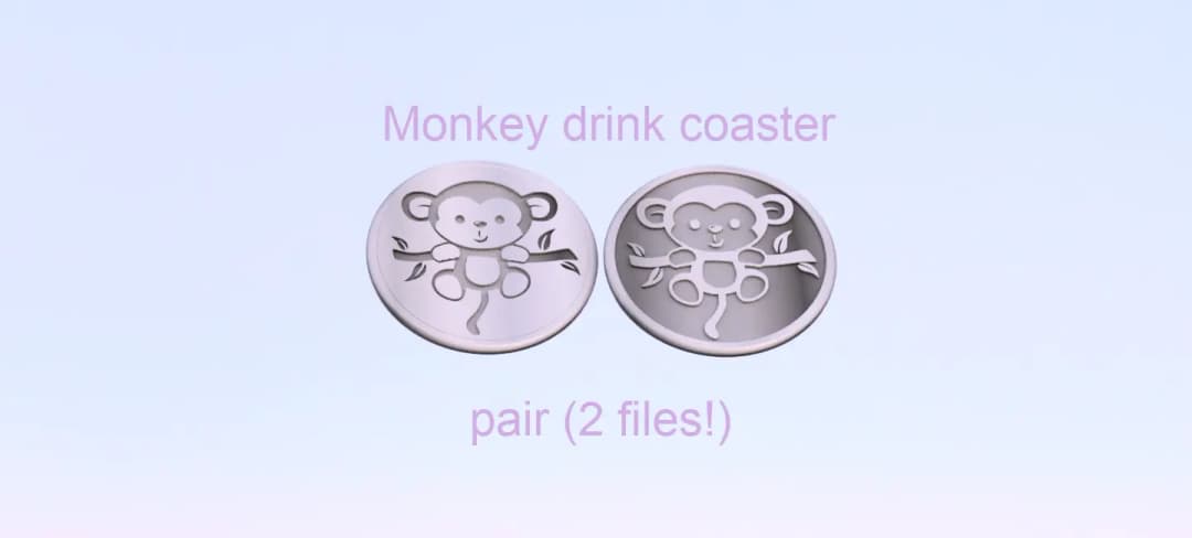 A coaster with a monkey design.